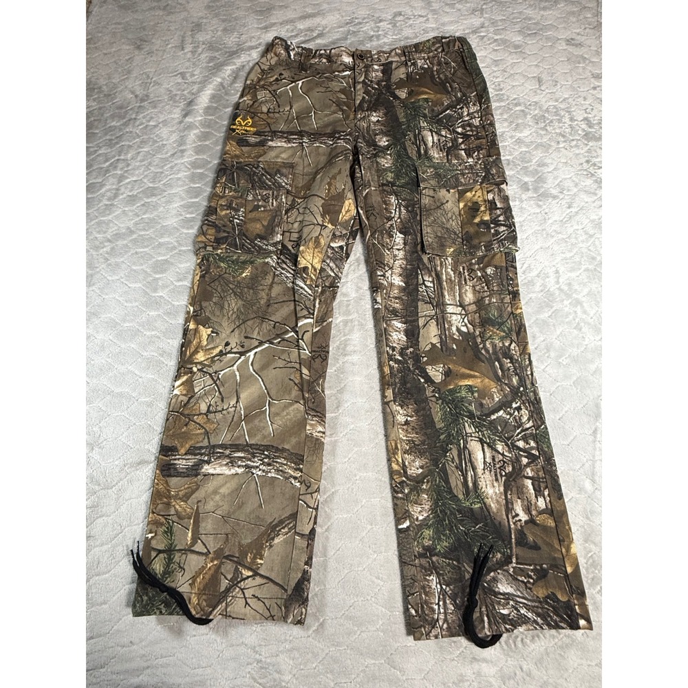 Realtree Xtra Camo Hunting Cargo Paratrooper Pant Mens Medium 32-34 Brown Forest